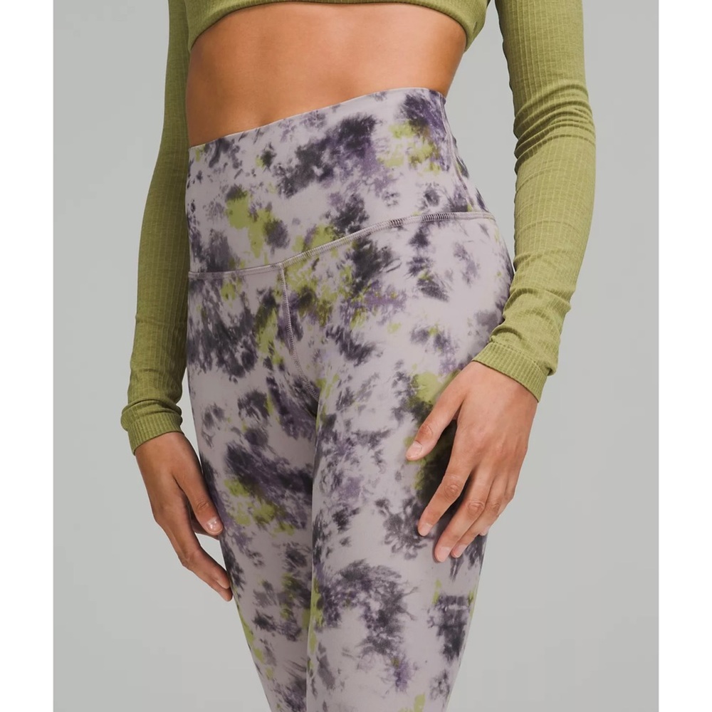 Lululemon Align Legging High Rise 28” Size 14 NWT Radial Tie Dye Mauve Gray - Picture 2 of 13